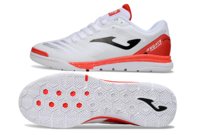 Joma Top Flex IC Indoor & Futsal Soccer Shoes - White/Black/Red