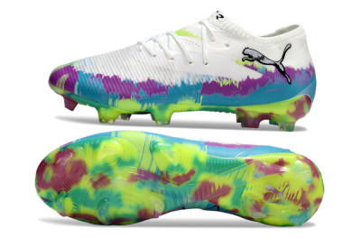 Puma Future 8 Ultimate FG Firm Ground Soccer Cleats - White/Purple/Blue