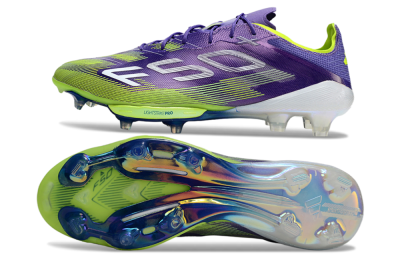 Adidas F50+ Elite Lightstrike Pro FG Firm Ground Soccer Cleats - Purple/Yellow/White