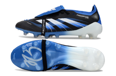 Adidas Predator 25 Elite Foldover Tongue FG Firm Ground Soccer Cleats - Black/White/Blue
