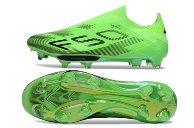 Adidas F50+ Elite Lightstrike Pro Laceless FG Firm Ground Soccer Cleats - Green/Black