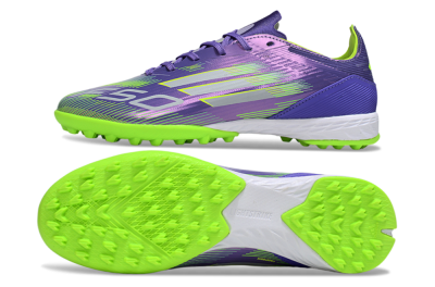 Adidas F50 Pro TF Artificial Turf Soccer Shoes - Purple/Yellow/Silver