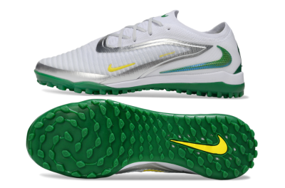 Nike Phantom 6 Low Elite TF Artificial Turf Soccer Shoes - White/Silver/Yellow