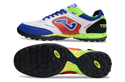 Joma Top Flex TF Artificial Turf Soccer Shoes - White/Red/Blue