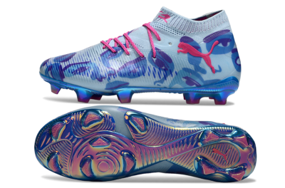 Puma Future 8 Ultimate FG Firm Ground Soccer Cleats - Blue/Pink/Black