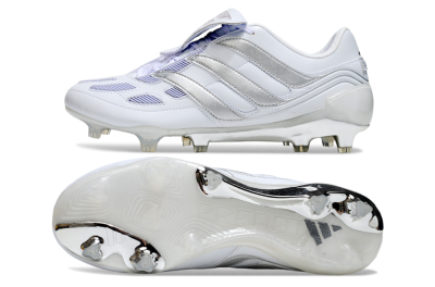 Adidas Predator Precision Elite Foldover Tongue FG Firm Ground Soccer Cleats - Beige/White/Silver