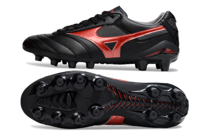 Mizuno Morelia 2 FG Firm Ground Soccer Cleats - Black/Red