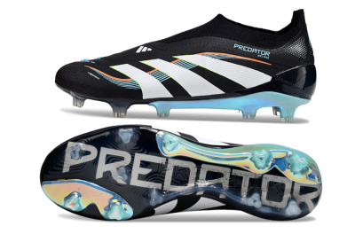 Adidas Predator 25 Elite Laceless FG Firm Ground Soccer Cleats - Black/White/Jade