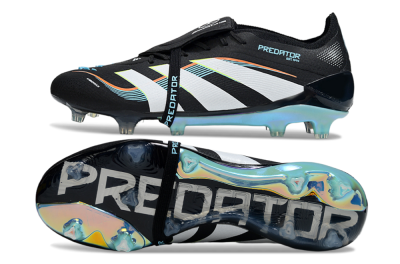 Adidas Predator 25 Elite Foldover Tongue FG Firm Ground Soccer Cleats - Black/White/Jade