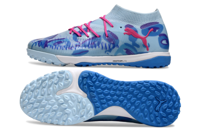 Puma Future 8 Ultimate TF Artificial Turf Soccer Shoes - Blue/Pink/White