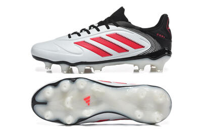 Adidas Copa Pure 2 FG Firm Ground Soccer Cleats - White/Crimson Red/Black