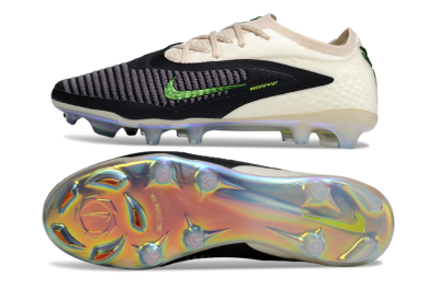 Nike Phantom 6 Low Elite FG Firm Ground Soccer Cleats - Black/Electric Green/Champagne