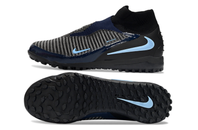 Nike Phantom 6 Elite TF Artificial Turf Soccer Shoes - Black/Navy Blue/Sky Blue
