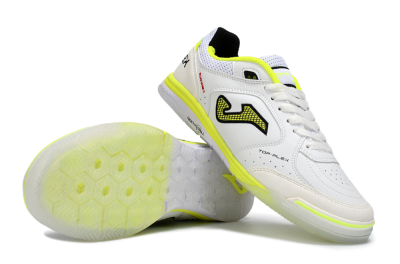 Joma Top Flex IC Indoor & Futsal Soccer Shoes - White/Neon Yellow/Black