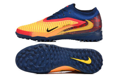 Nike Phantom 6 Low Elite TF Artificial Turf Soccer Shoes - Yellow/Fiery Red/Navy Blue