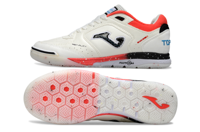 Joma Top Flex IC Indoor & Futsal Soccer Shoes - White/Vibrant Red/Black