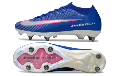Nike Air Zoom Mercurial Vapor 16 Elite SG Soft Ground Soccer Cleats - Blue/Vibrant Blue/Fresh Pink