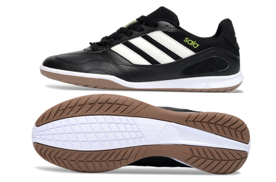 Adidas Top Sala IC Indoor & Futsal Soccer Shoes - Black/Lime Glow/Brown Suede