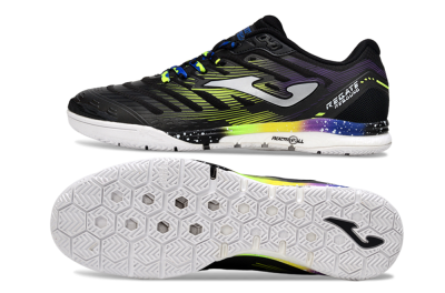 Joma Top Flex IC Indoor & Futsal Soccer Shoes - Black/Electric Green/Gradient Purple