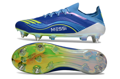 Messi x Adidas F50 Elite SG Soft Ground Soccer Cleats - Blue/Electric Blue/Neon Green