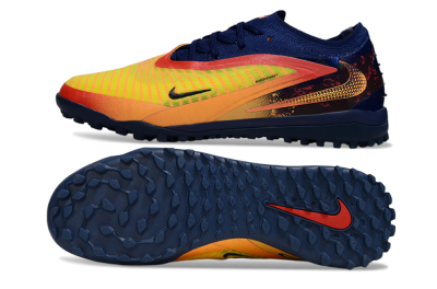 Nike Phantom 6 Low Elite TF Artificial Turf Soccer Shoes - Yellow/Sunset Orange/Navy Blue