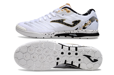 Joma Top Flex IC Indoor & Futsal Soccer Shoes - White/Black/Gold