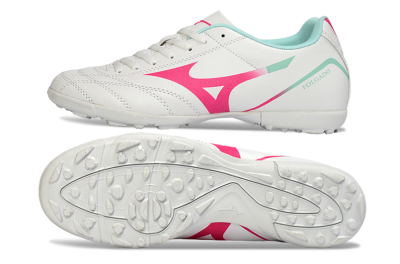 Mizuno Morelia Neo 4 TF Artificial Turf Soccer Shoes - White/Soft Pink/Turquoise