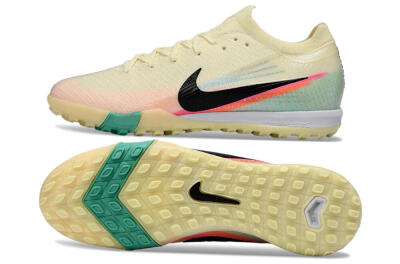 Nike Air Zoom Mercurial Vapor 16 Elite TF Artificial Turf Soccer Shoes - Yellow/Soft Peach/Seafoam Green