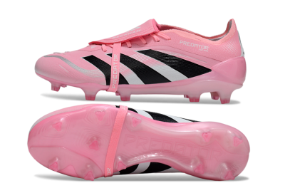 Adidas Predator 25 Elite Foldover Tongue FG Firm Ground Soccer Cleats - Pink/Black/Silver