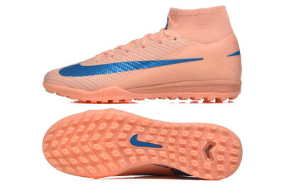 Nike Air Zoom Mercurial Superfly 10 Elite TF Artificial Turf Soccer Shoes - Peach/Sky Blue/Coral Pink