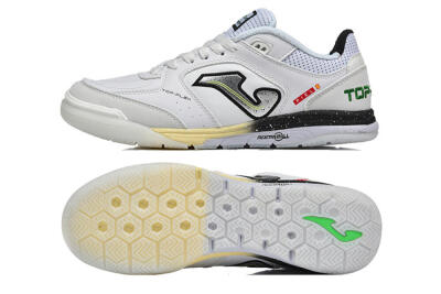 Joma Top Flex IC Indoor & Futsal Soccer Shoes - White/Electric Green/Jet Black