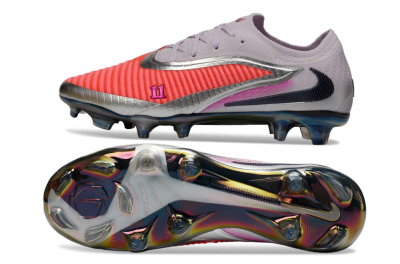 Nike Phantom 6 Low Elite FG Firm Ground Soccer Cleats - Red/Bright Coral/Steel Gray