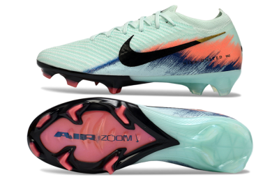 Nike Air Zoom Mercurial Vapor 16 Elite FG Firm Ground Soccer Cleats - Aqua/Coral Pink/Navy Blue