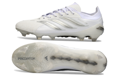 Adidas Predator 26 Elite FG Firm Ground Soccer Cleats - White/Silver/Black