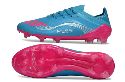 Messi x Adidas F50 Elite FG Firm Ground Soccer Cleats - Blue/Bright Pink/Neon Blue