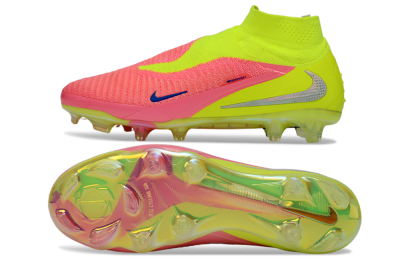 Nike Phantom 6 High Elite FG Firm Ground Soccer Cleats - Pink/Neon Green/Blue