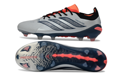 Adidas Predator 26 Elite FG Firm Ground Soccer Cleats - Grey/Navy Blue/Fiery Red