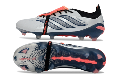 Adidas Predator 26 Elite Fold-Over Tongue FG Firm Ground Soccer Cleats - White/Midnight Blue/Flame Orange