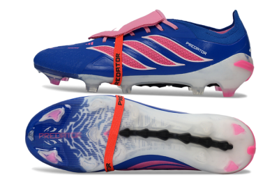 Adidas Predator 26 Elite Fold-Over Tongue FG Firm Ground Soccer Cleats - Blue/Neon Pink/White