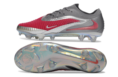 Nike Phantom 6 Low Elite FG Firm Ground Soccer Cleats - Red/Crimson Red/Steel Grey