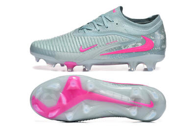 Nike Phantom 6 Low Elite FG Firm Ground Soccer Cleats - Aqua/Bright Pink/Soft Gray