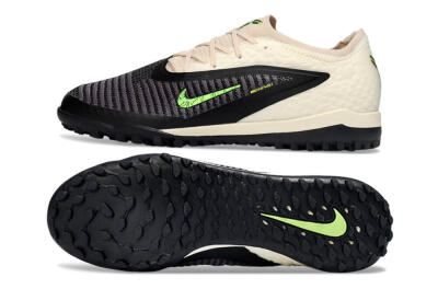 Nike Phantom 6 Low Elite TF Artificial Turf Soccer Shoes - Black/Neon Green/Beige