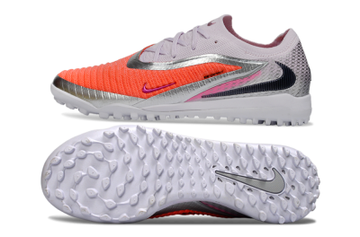 Nike Phantom 6 Low Elite TF Artificial Turf Soccer Shoes - Orange/Fuchsia Pink/Silver Grey