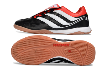 Adidas Predator Precision Elite Fold-Over Tongue IC Indoor & Futsal Soccer Shoes - Black/Crimson Red/White