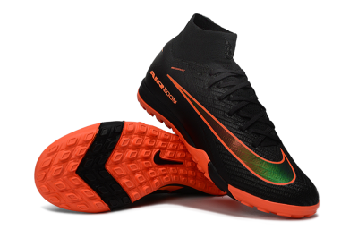 Nike Air Zoom Mercurial Superfly 10 Elite TF Artificial Turf Soccer Shoes - Black/Electric Orange/Neon Green