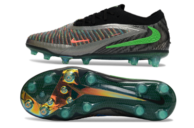 Nike Phantom 6 Elite AG Artificial Grass Soccer Cleats - Black/Grey/Silver
