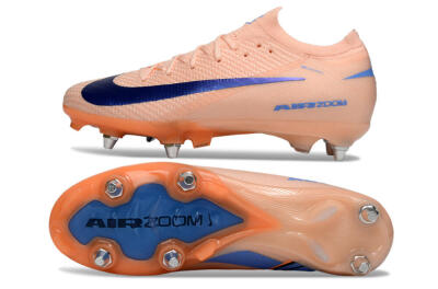 Nike Air Zoom Mercurial Vapor 16 Elite SG Soft Ground Soccer Cleats - Peach/Dark Blue/Nectar Orange