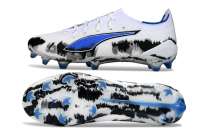 Puma Ultra Ultimate FG Firm Ground Soccer Cleats - White/Electric Blue/Black