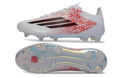 Adidas F50 Elite FG Firm Ground Soccer Cleats - White/Crimson Rose/Iridescent Sparkle