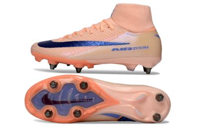 Nike Air Zoom Mercurial Superfly 10 Elite SG Soft Ground Soccer Cleats - Peach/Coral Blast/Deep Blue
